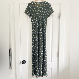 Y2K Lapis LA Green Floral Maxi Dress Green - M